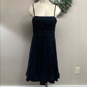 Gap Cotton Spaghetti Strap Fit and Flare Ruffled Hem Dress 8